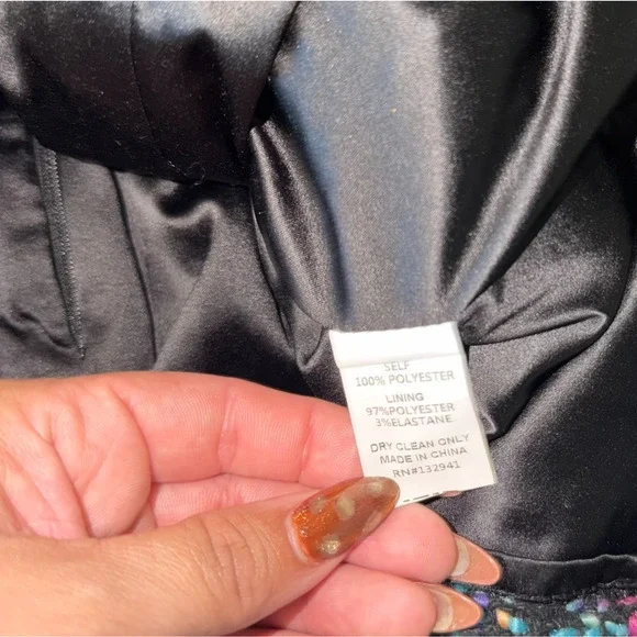 Amanda Uprichard Size M Tweed Belted Hasley Dress Mini Bodycon Multicolor ￼ - Picture 8 of 8